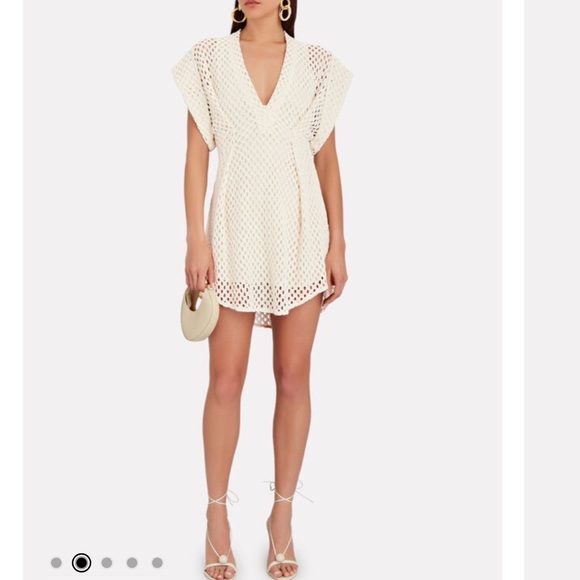 IRO Newberry knit crochet mini dress cream size 38 US 6 - Picture 5 of 9